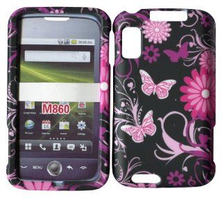 Pink Butterflies Motorola Atrix 4G MB860 AT&T Case Cover Hard Phone Case Snap on Cover Rubberized Touch Faceplates Cell Phones & Accessories