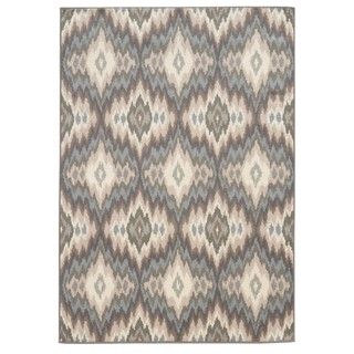 Style Haven Abstract Ikat Ivory/ Blue Area Rug (710 X 10) Blue Size 8 x 10