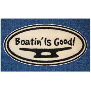 Hand tufted Boating Is Good Blue Accent Rug (25 X 16)