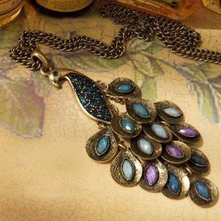 Retro Elegant Peacock Necklace 862 Jewelry