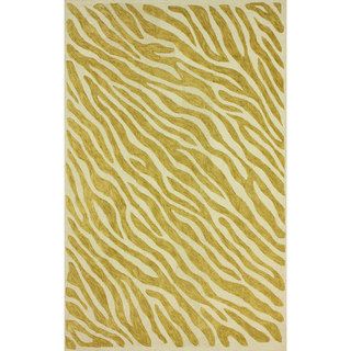 Nuloom Handmade Cotton/ Wool Modern Zebra Skin Gold Rug (76 X 96)