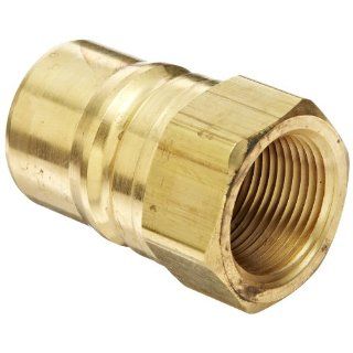 Dixon B17 863 Brass Industrial Hydraulic Quick Connect Fitting, Poppet Valve Plug, 1" Coupling x 1" 11 1/2 NPTF Quick Connect Hose Fittings
