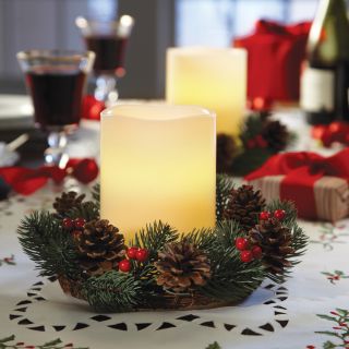 Order Home Collection 2 piece Holiday Led Candle And Wreath Set