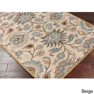 Surya Carpet, Inc Hand tufted Alameda Traditional Floral Wool Area Rug (8 X 10) Green Size 8 x 10
