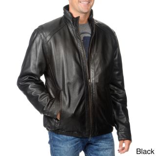 First Manufacturing Whet Blu Mens Leather Zip front Stand Collar Jacket Black Size M