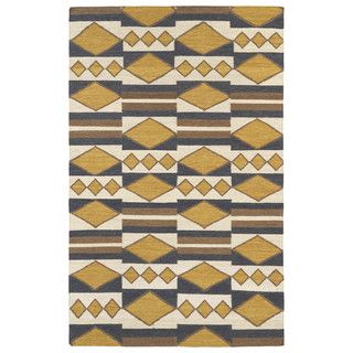 Flatweave Tribeca Mustard Wool Rug (8 X 10)