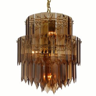 Contemporary Polished Brass 9 light Chandelier