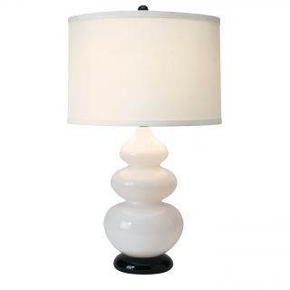 Diva Glass 1 light Glacier White Table Lamp