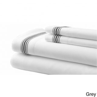 Amrapur Overseas Inc. 5 line Marrowing Hem Sheet Set Grey Size Full