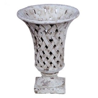 Privilege Medium Ceramic Weave Grey Vase