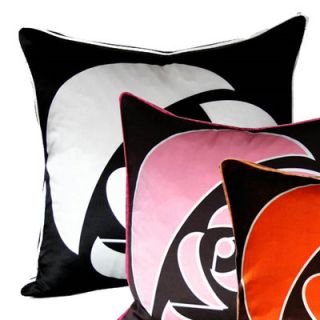 Plush Living Nookpillow Rose Silk Pillow Cover 30215 Color Black and White