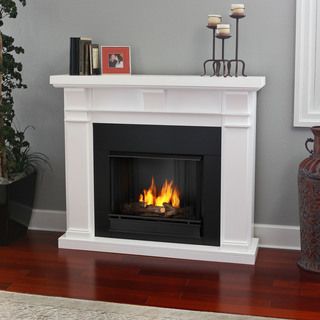 Real Flame Porter White Gel Fireplace