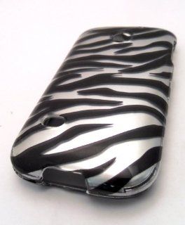 Straight Talk Huawei M865c Gloss Silver Zebra HARD Case Skin Cover Accessory Protector Cell Phones & Accessories