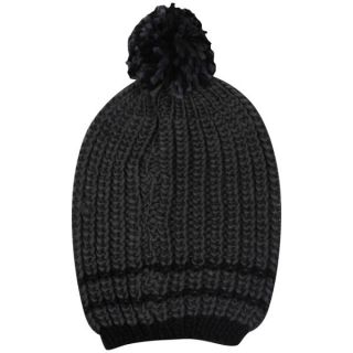 Crosshatch Mens Hillside Chunky Knitted Hat   Steel/Black      Clothing