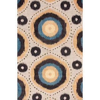 Nuloom Modern Hard Twisted Wool Ikat Sand Rug (76 X 96)