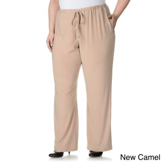 Lennie For Nina Leonard Lennie For Nina Leonard Womens Plus Size Drawstring Pull on Pants Beige Size 1X (14W  16W)
