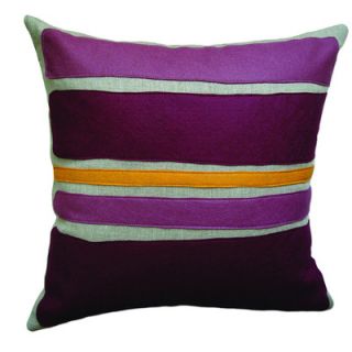 Balanced Design Block Applique Pillow CB Color Oatmeal Linen Fabric in Navy/