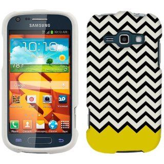 Samsung Galaxy Ring Chevron Black White Yellow Ribon Phone Case Cover Cell Phones & Accessories