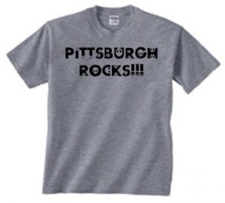 PITTSBURGH ROCKS   Skulls   BigBoyMusic Youth Designs   Heather Grey or White T shirt Clothing