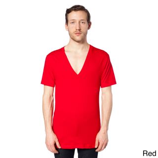 American Apparel American Apparel Unisex Sheer Jersey Deep V neck T shirt Red Size XS