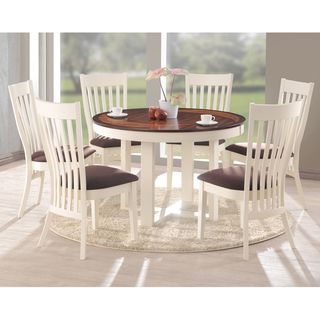Baxton Studio Shippen White And Brown 7 Piece Modern Dining Set Ivory Size 7 Piece Sets