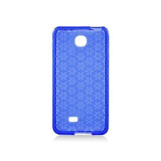 LG Escape P870 Flower Blue Flex Transparent Cover Case Cell Phones & Accessories
