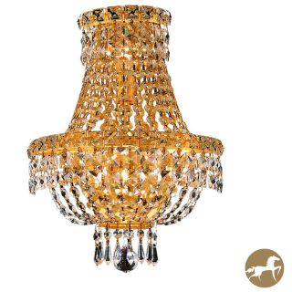 Christopher Knight Home Lavaux Royal Cut Crystal And Gold 3 light Wall Sconce