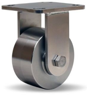 Hamilton Workhorse Plate Caster, Rigid, Stainless Steel Wheel, Stainless Steel Plate, Precision Ball Bearing, 850 lbs Capacity, 4" Wheel Dia, 2" Wheel Width, 5 5/8" Mount Height, 4 1/2" Plate Length, 4" Plate Width Industrial &