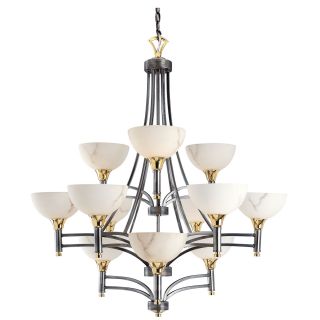 Triarch International Luxor 21 light 3 tier Entry Chandelier In Antiqued Brushed Steel Finish