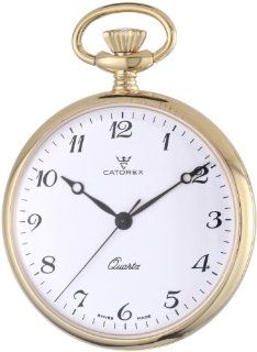 Catorex Men's 871.6.1815.120 Les Breuleux 18k Gold Plated Brass White Quartz Pocket Watch at  Men's Watch store.