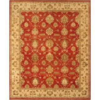 Hand knotted Ziegler Rust Beige Vegetable Dyes Wool Rug (10 X 14)