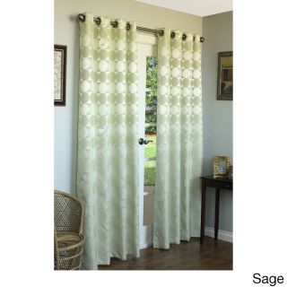Geometric Jacquard Grommet Top 84 Inch Curtain Panel