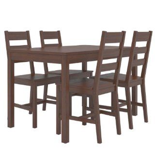 CorLiving DTC 874 T Kitchen Set with 4 Chairs, Dapper Brown Stained   Dining Room Sets