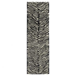 Hand tufted Lawrence Zebra Wool Rug (23 X 76)