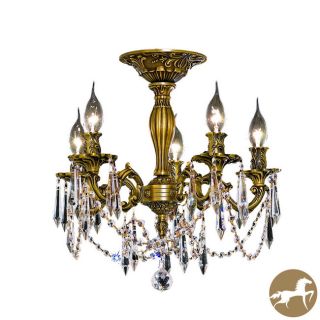 Christopher Knight Home Meilen 5 light Royal Cut Crystal And French Gold Flush Mount