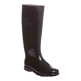 Burberry Burberry Womens Black Equestrian Knight Rain Boots Black Size 11