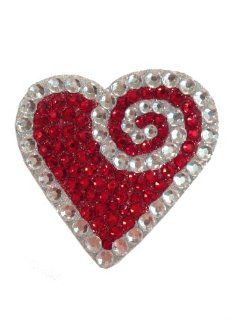 Crystal Heiress Crystal Sticker, Heart, 2.5 by 2.875 Inch, Red/Silver