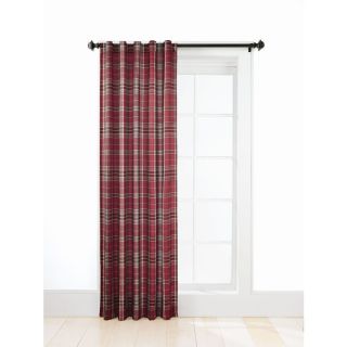 Style Selections Adrian Plaid 84 in L Plaid Red Back Tab Curtain Panel
