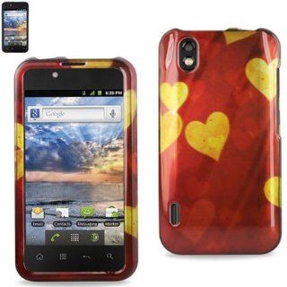 Reiko 2DPC LGLS855 0038 Premium Durable Snap On Protective Case for LG Marguee LS855   1 Pack   Retail Packaging   Red Cell Phones & Accessories