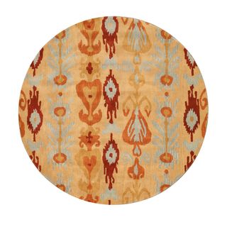 Eorc Hand Tufted Wool Ikat Rug (6 Round)