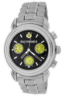 Faconnable Stainless Steel Cruiser Watch with Black Dial at  Men's Watch store.