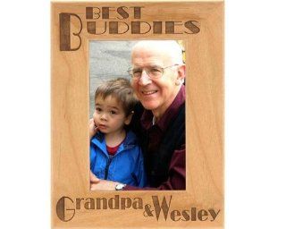 Best Buddies   Laser Engraved Grandpa Picture Frame, Portrait Orientation   Single Frames