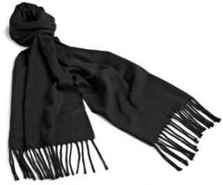 Amicale Men's Solid Scarf, Black, One Size at  Mens Clothing store