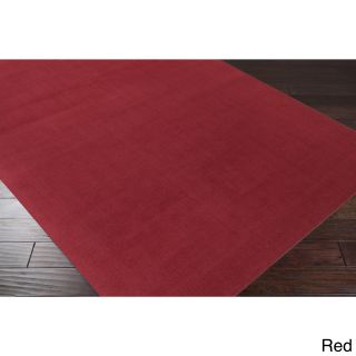Surya Carpet, Inc. Hand loomed Jasper Solid Casual Area Rug (76 X 96) Red Size 76 x 96