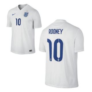 Nike 2014 England Stadium (Rooney) Mens Soccer Jersey   Football White