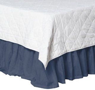 Patch Magic Blue Dark  Chambray Fabric Dust Ruffle, Queen   Bed Skirts