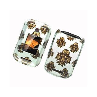 Motorola Rambler WX400 Silver Skull Flower Glossy Cover Case Cell Phones & Accessories