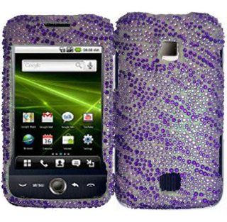 Purple Zebra Full Diamond Bling Case Cover for Huawei Ascend M860 Cell Phones & Accessories