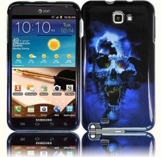 Blue Black Skull Hard Cover Case for Samsung Galaxy Note N7000 SGH I717 SGH T879 Cell Phones & Accessories