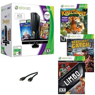 Xbox 360 Kinect 4GB 7 Game Family Mega Bundle with HDMI Cable